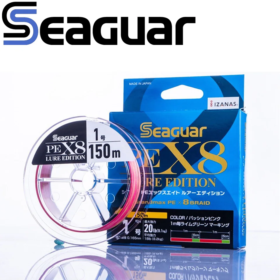 SEAGUAR PE X8 Lure Edition Original Fishing Line 0.6-2.0 Size 100% multifilamento 8 strands  made in Japan Fishing Lines 150M