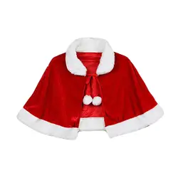 Adult/Kid Red Velvet Cape Dress up Christmas Costume Cloak for Carnival Xmas Supplies