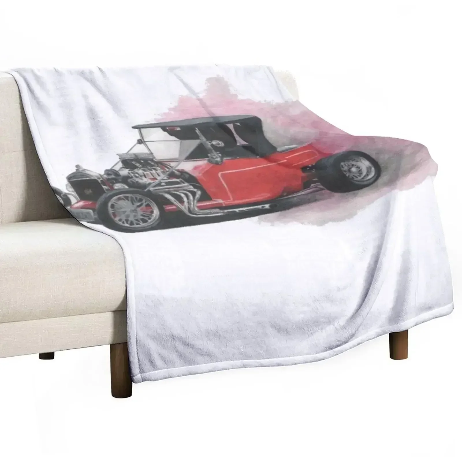 Red T bucket Throw Blanket Camping Sofa Nap Custom Multi-Purpose Picnic Blankets
