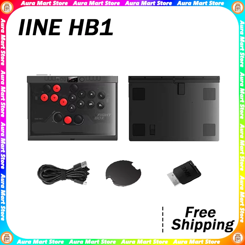 NEW IINE HB1 Arcade Controller Professional All-Button Wireless/Wired Full Key Hot Swappable Optical Axis for Switch1&2/PS4/PC