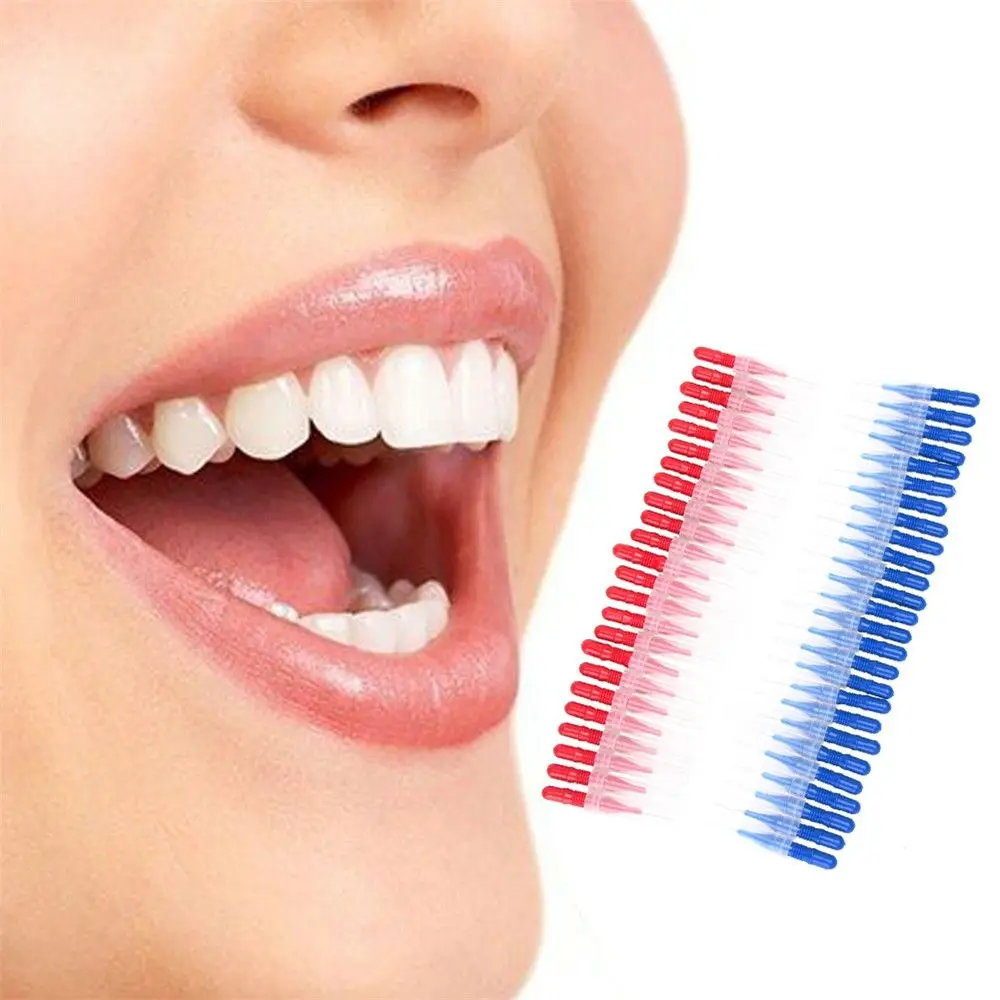 

50pcs Soft Toothpick Interdental Brush Floss Sticks Dental Floss Teeth Cleaning Oral Hygiene Care