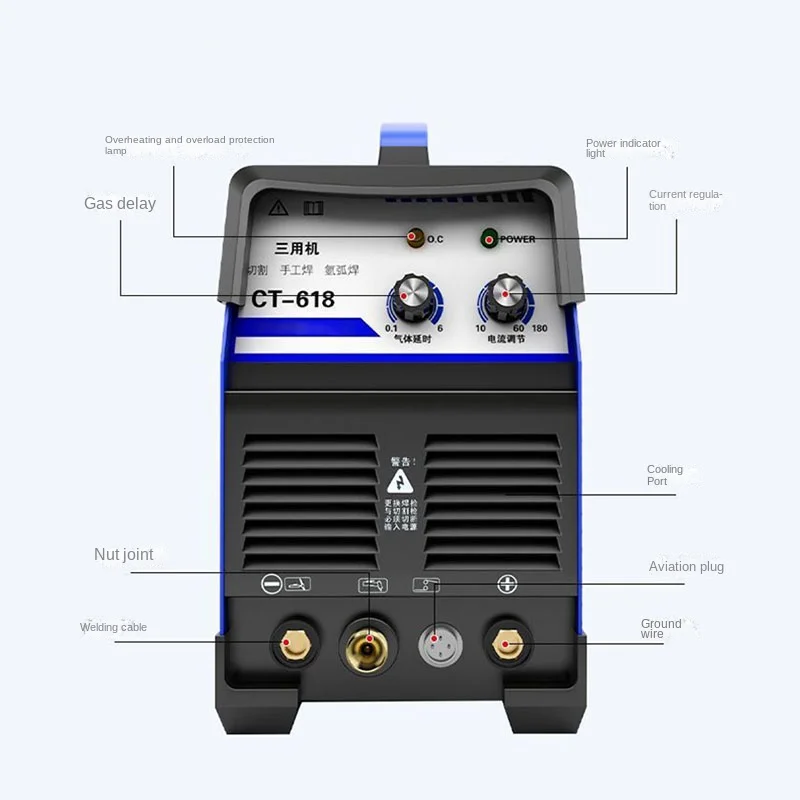 3 in 1 CT618 multifunctional three-purpose electric welding argon arc welding machine plasma cutting machine 220V