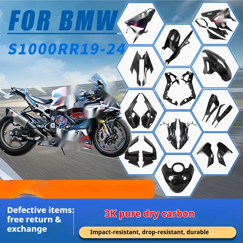 For BMW S1000RR Carbon Fiber Windshield Mirror Cover Tank Side Panel Carenado Alerones para moto