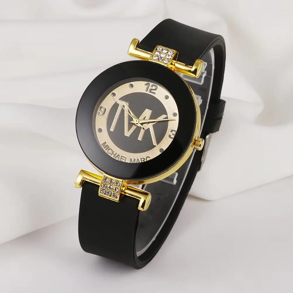 UTHAI W28 Orologio da donna alla moda Orologio da studente al quarzo con cinturino in silicone con diamanti di lusso Orologio elegante Orologi da regalo per donna