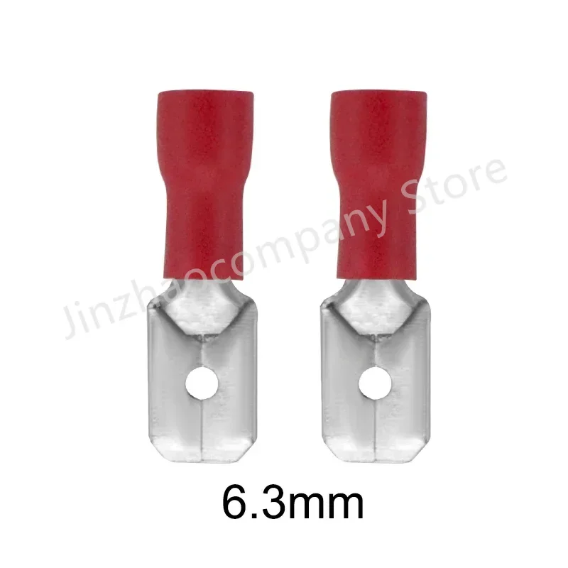 100/50/10pc Male Red blue yellow 2.8mm 4.8mm 6.3mm Insulated Electrical Crimp Terminal Spade Wire Connector Cable Wire Connector