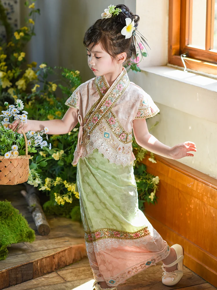 

Children's Women's New Sle Tai Ethnic Dance Skirt Ethnic Faion Performance Clothing Polyester Fabric Online Exclusive