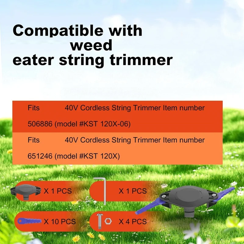 Hot Sale KST120X Trimmer Blade And Cover Caps Kit Fit For Kobalt KST120X-06 KST2040-06,Weed Eater Blade Kit