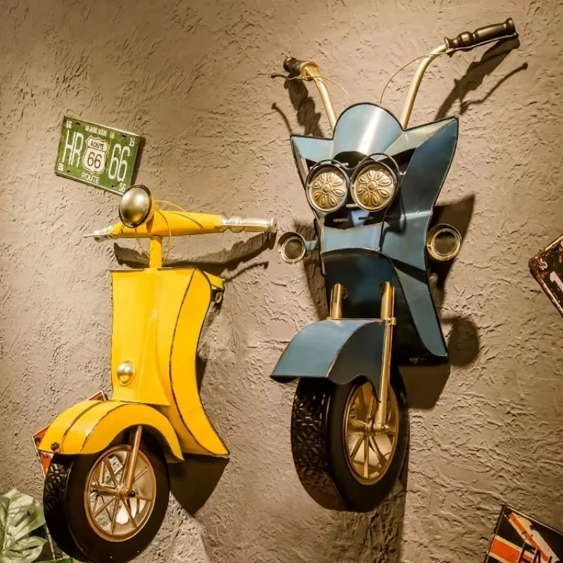 

Industrial Vintage Motorcycle Wall Decor Metal Art Sculpture Rustic Themed Iron Wall Hanging for Pub Club Home Background Wall