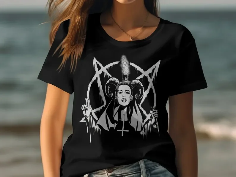 Horror Onheilige Non T-Shirt Mannen Vrouwen O-hals Zomer Gedrukt Casual Streetwear Grafische Unisex Teescasual Comfort Ademend