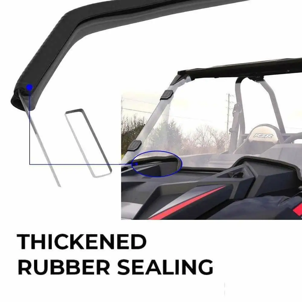 Clear Full Windshield for Polaris RZR XP 1000 / XP 4 1000 2019-2021 with Four Clamps Scratch Resistant Windscreen