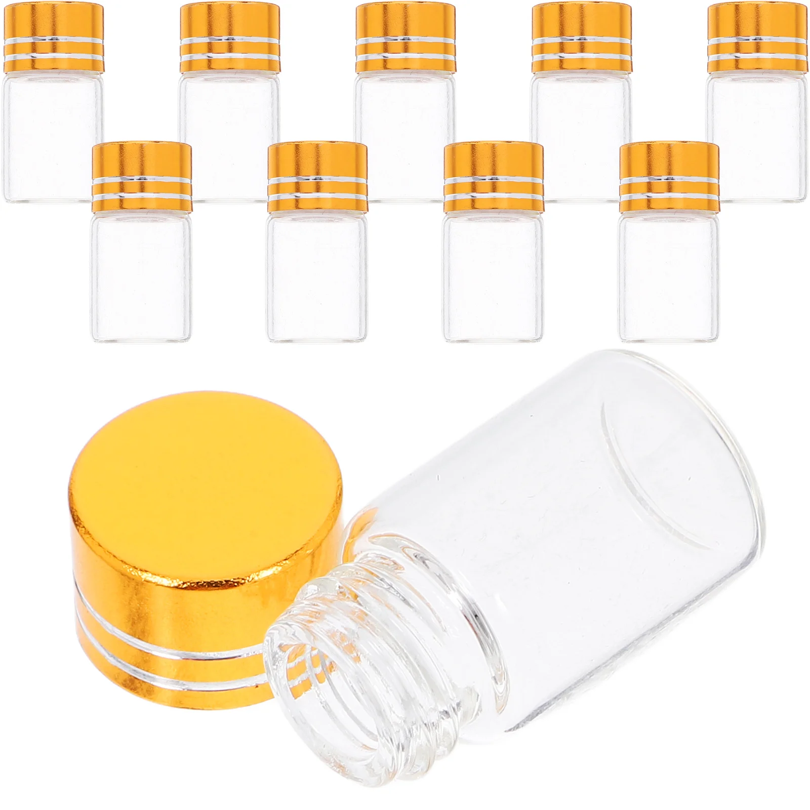 

50Pcs Mini Glass Bottles Clear Leakproof Lid Portable for Travel Storage Essential Oil Perfume Sample Glass Bottles