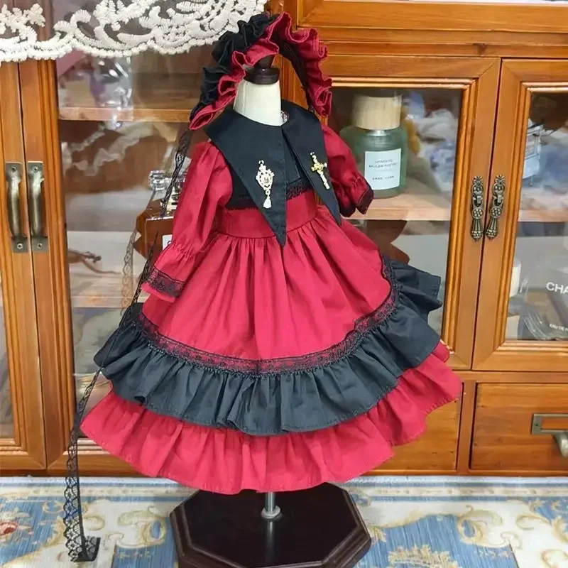 (Customized) 1/3 1/4 1/6 Doll's Clothes Skirt+Headwear for 60/45/30cm Bjd Doll Dress Up Toys Dress Up Doll Accessories, No Doll