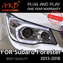 Headlight For SUBARU Forester 2013–2018 Car автомобильные товары LED DRL Hella 5 Xenon Lens Hid H7 Forester Car Accessories