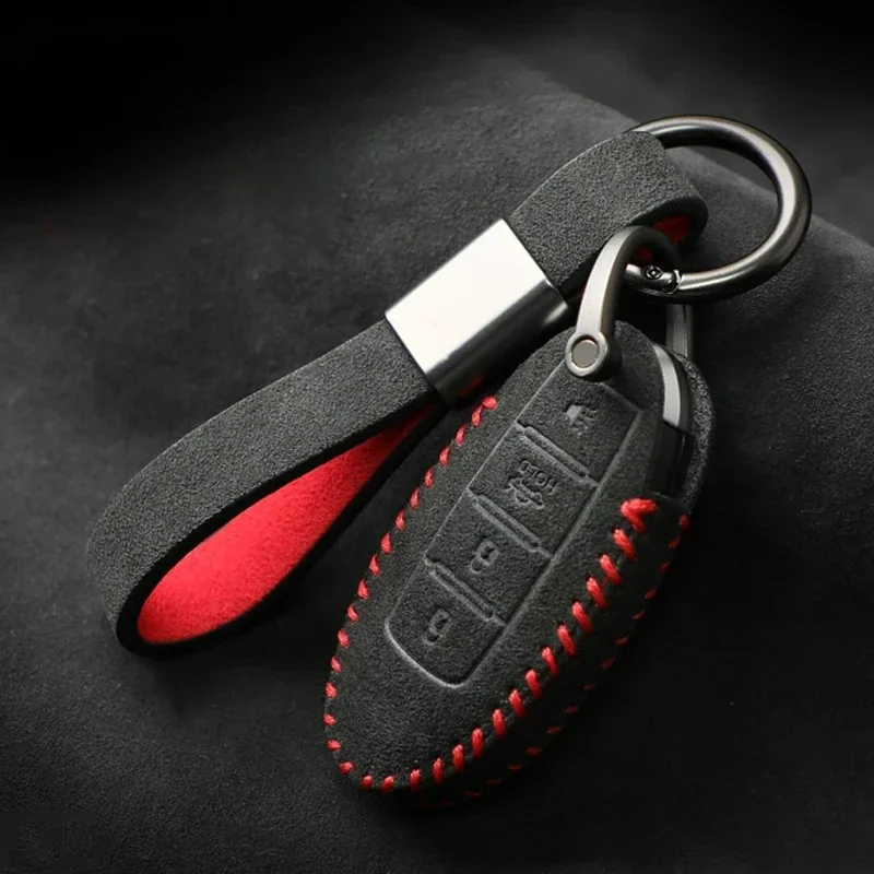 

Suede Key Protective Case Cover Keychain Accessories For Nissan Juke Kicks Quashqai J11 J10 X Trail T32 Rogue Keyrings