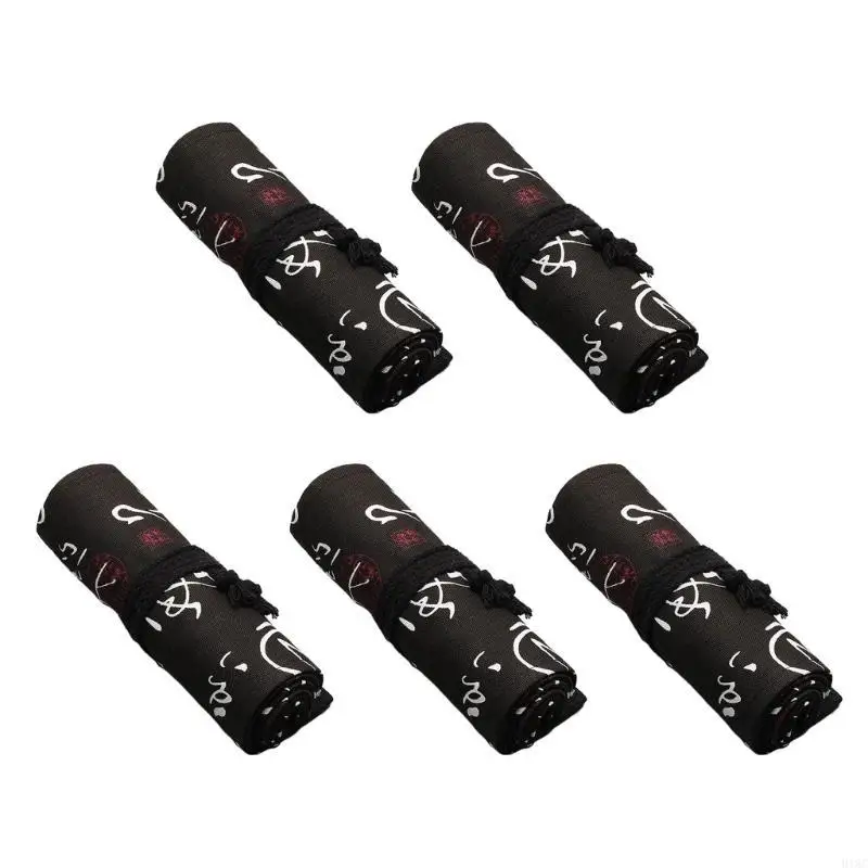 24.12.36/48/72 Löcher Bleistift Wrap Roll Bleistift Hülle Leinwand Bleistiftspeicherbeutel