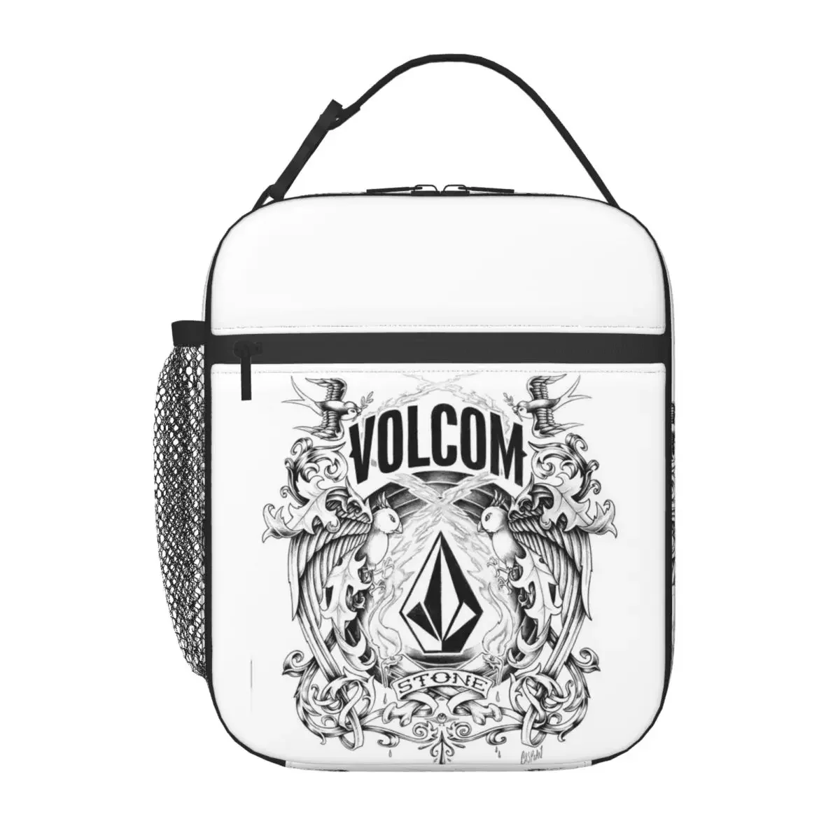 V-Volcom Logo Insulated Lunch Bag for Kids School Cooler Thermal Food Box Tote Leakproof Lunch Boxes Container