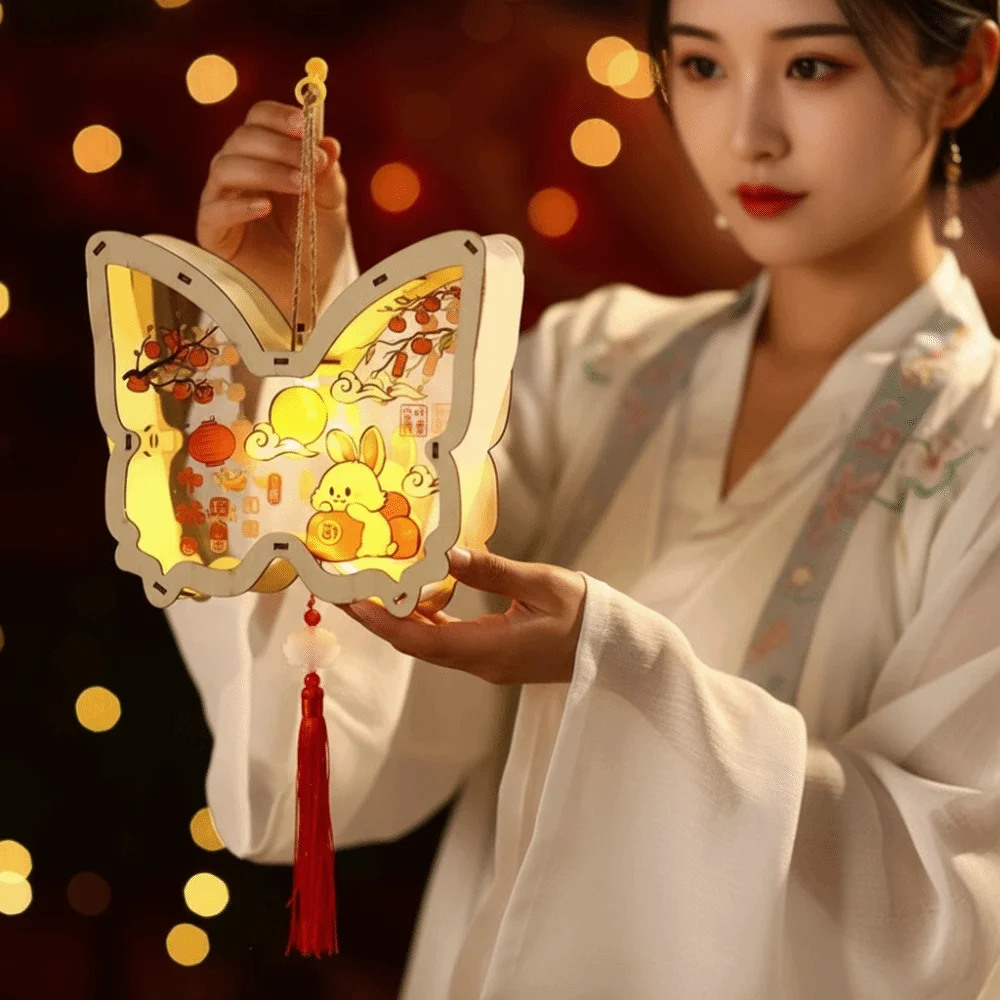 Handmade Butterfly Paper Light LED Glowing Button Cell Battery Operated DIY Ancient Craft Kit Paper Craft Set Easy To Assemble