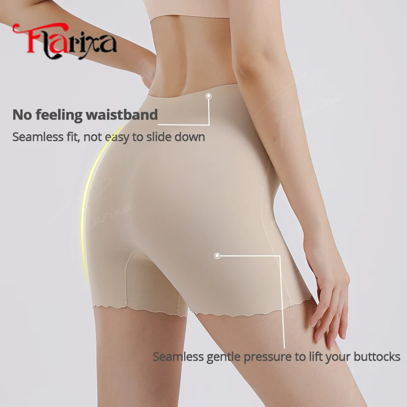 Flarixa Double Layer Safety Pants Woman Under Skirt Protective Shorts Anti Chafing Boxers Panties Slimming Underwear Boyshorts