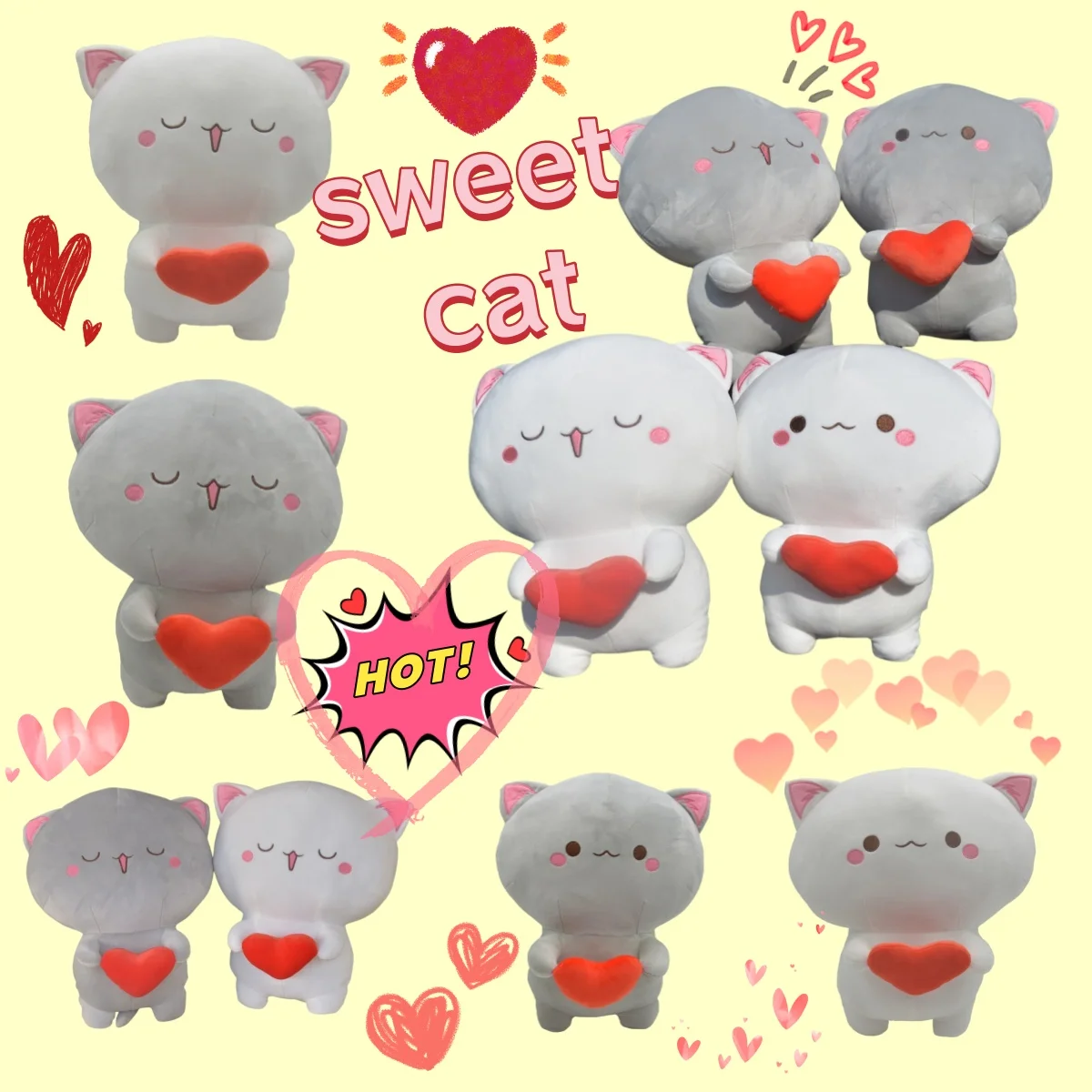 

30 см Митао Кот Каваи Плюшевые Куклы Персиковые Кошки Пара Плюшевые Игрушки Мягкие Мягкие Животные Мультяшная Подушка Девушка День Рождения Рождественский Подарок