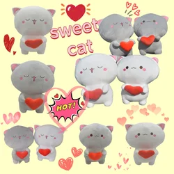 30cm Mitao Cat Kawaii Plush Dolls Peach Cats Couple Plushie Toys Soft Stuffed Animal Cartoon Pillow Girl Birthday Christmas gift