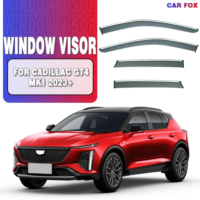 

For CADILLAC GT4 2023+ Plastic Window Visor Vent Shades Sun Rain Deflector Guard For CADILLAC GT4 2023+