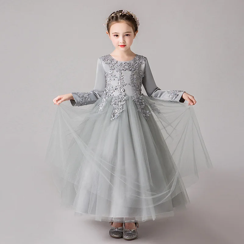 4 8 To 12 14 Years Old Girls Kids Evening Elegant Party Dresses Women Luxury Christening Winter Long White Junior Child Clothing