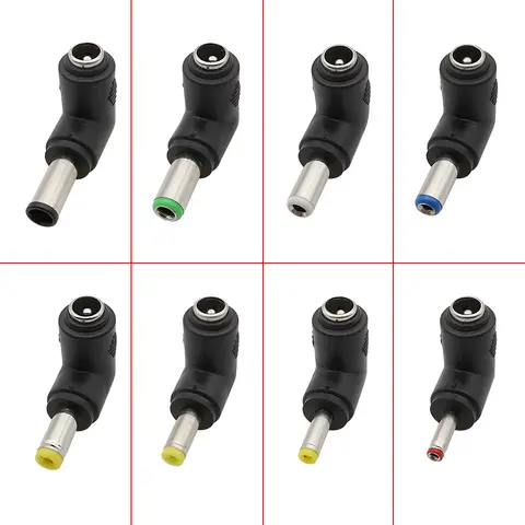DC 5.5x2.1mm Female to 6.0x4.4/6.3x3.0/5.5x2.5/5.5x1.7/4.8x1.7/4.0x1.7/3.5x1.35mm Male Power Right Angle DC Plug Jack Connector