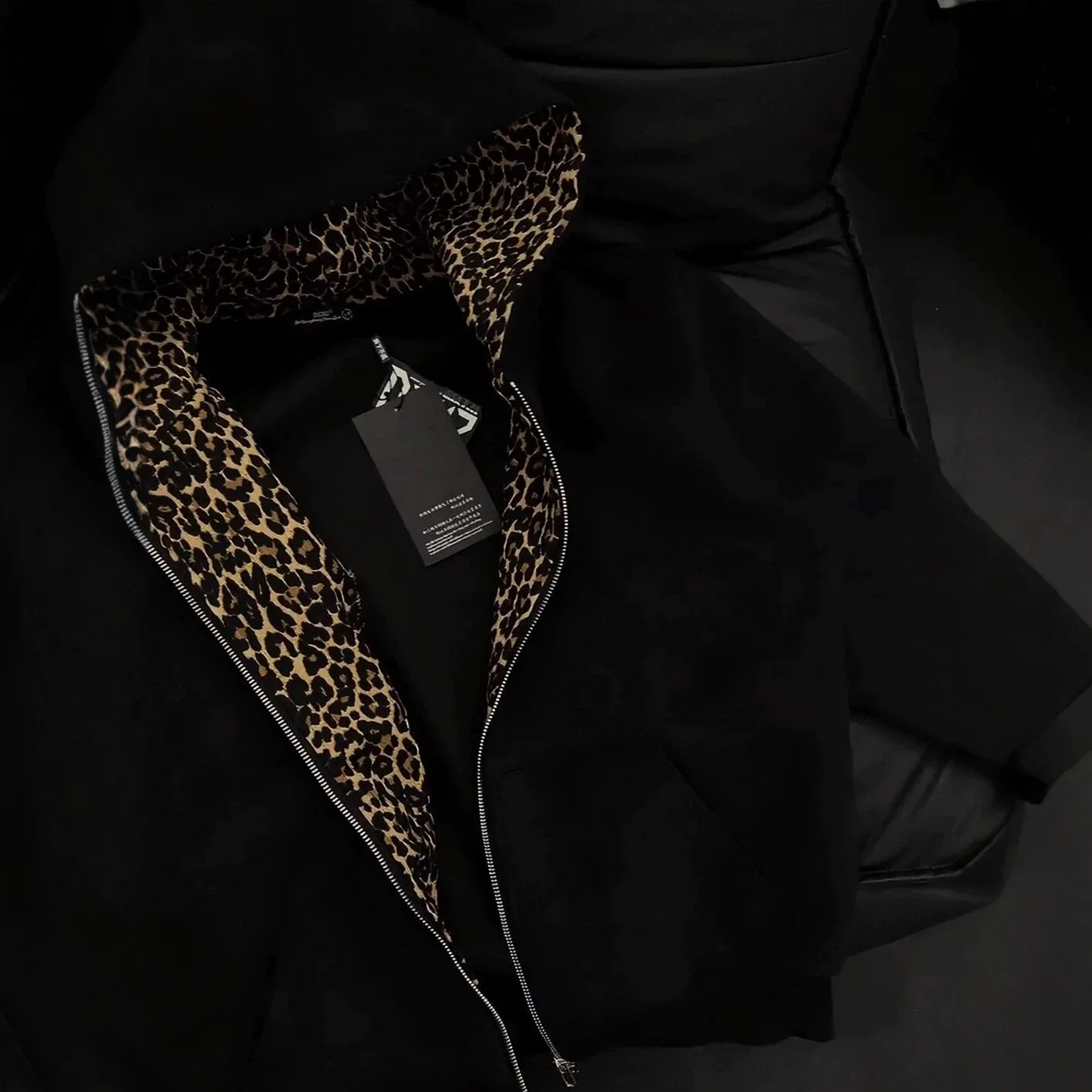 Mens Leopard Print Lined Zip Hoodie Contrast Inner Splice Autumn Clean Fit Streetwear Loose Male Casual Cardigan Hooded Jacket