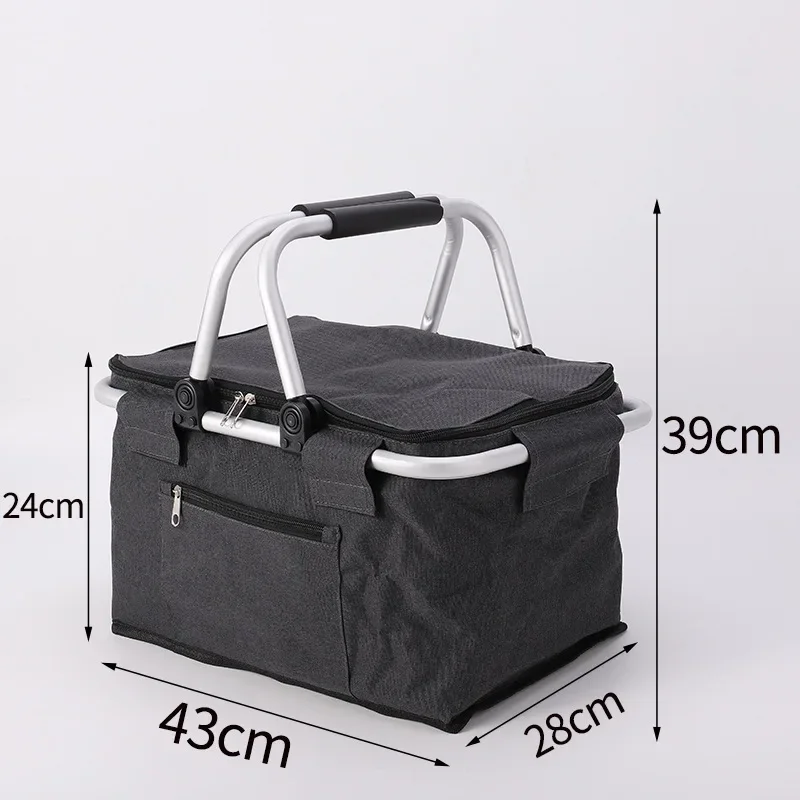 DurableLarge-capacity Shopping Basket Simple And Thickened Portable Thermal Insulation Bag With Rice For Office Workers Handy Ba