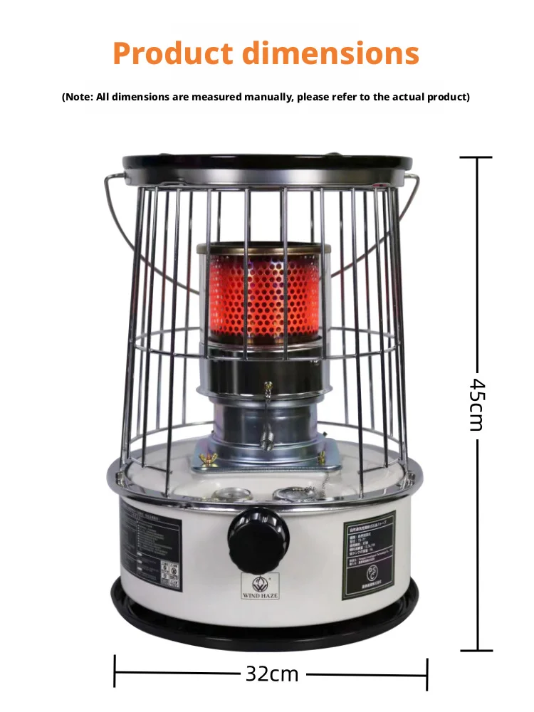 Outdoor Winter Tour Portable Stainless Steel 6L Capacity Paraffin Stove Heater Adjustable Flame Camping Fishing Windproof Safety