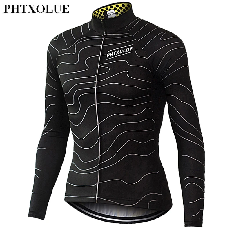 Phtxolue Cycling Jerseys Long Sleeve Men Quick-Dry Spring Mountain Bike Clothes Breathable Bicycle Cycling Clothing QY063