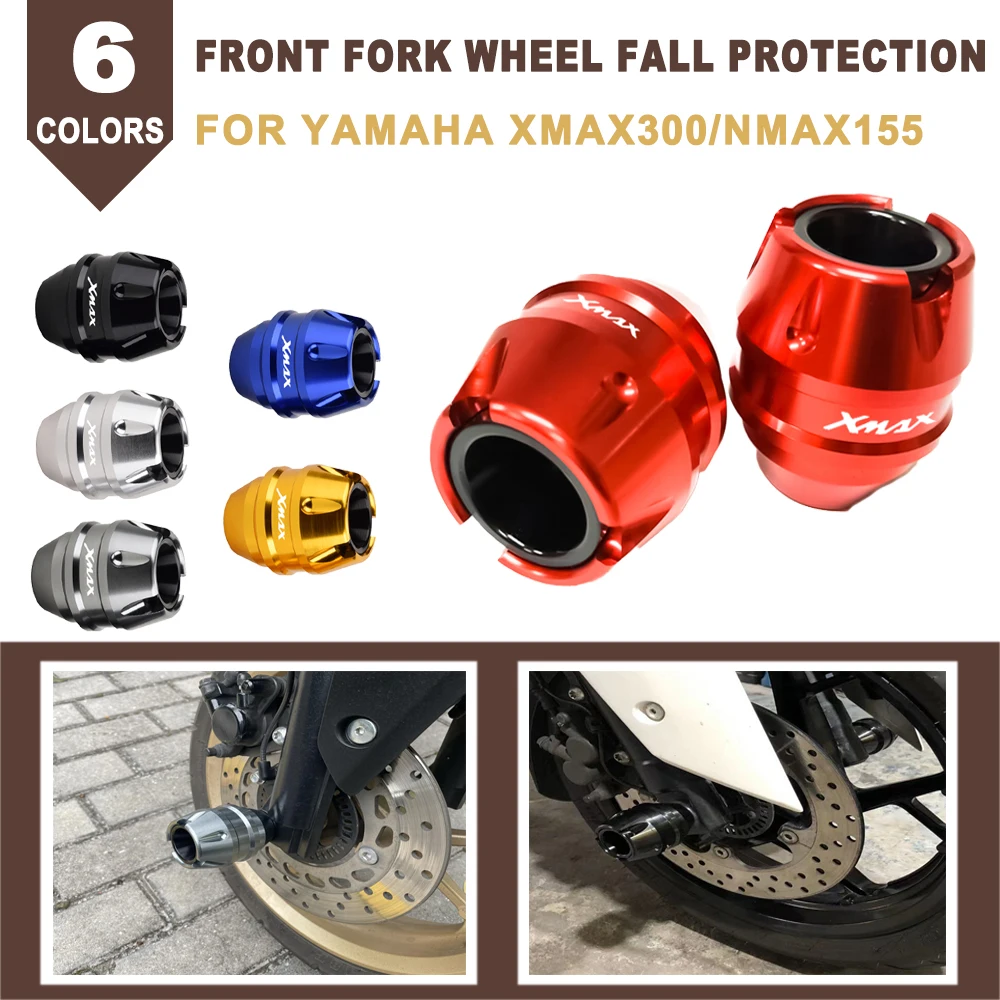 

Motorcycle Accessories CNC Front Axle Fork Wheel Fall Protection Anti-crash Frame Slider Protector For YAMAHA XMAX300 NMAX155