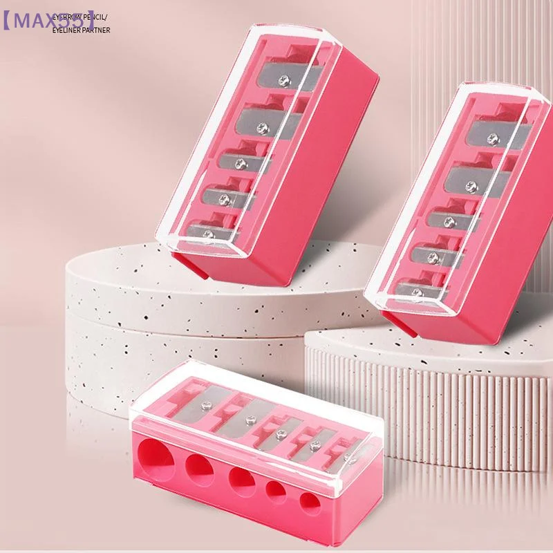 Imagen 6: Sacapuntas multifuncional de 5 orificios con tapa para lápices delineadores de ojos y labios【MAX-55】