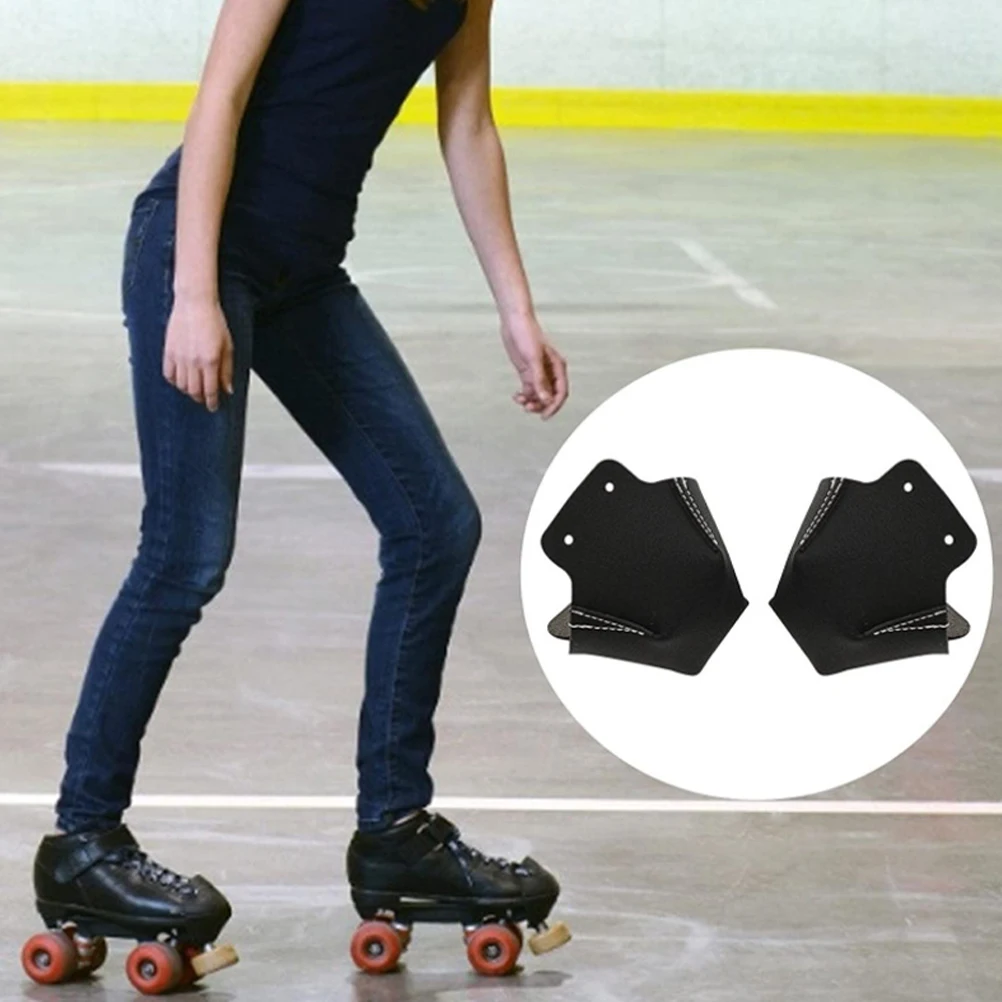 

2pcs Black Roller Skate Toe Guards Wear Resistant Protective Cover For Skates Adjustable Studs Lightweight Portable