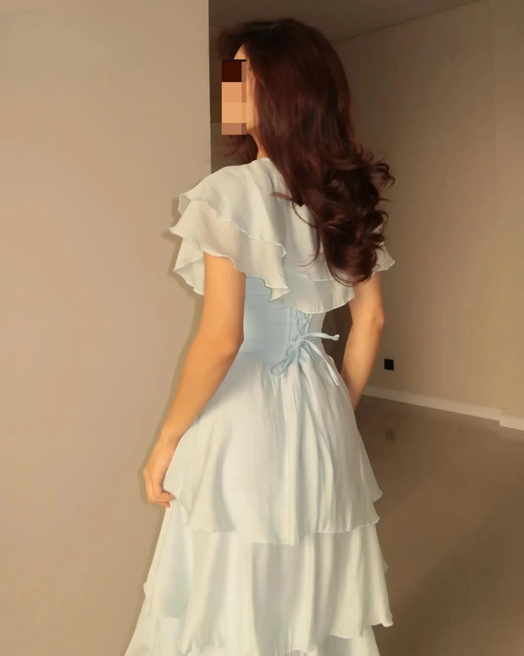 Ranmo 2025 – robe de soirée élégante en mousseline de soie, bleu bébé, arabe saoudien, longueur cheville, plissée superposée, robe de bal fascinante, personnalisée