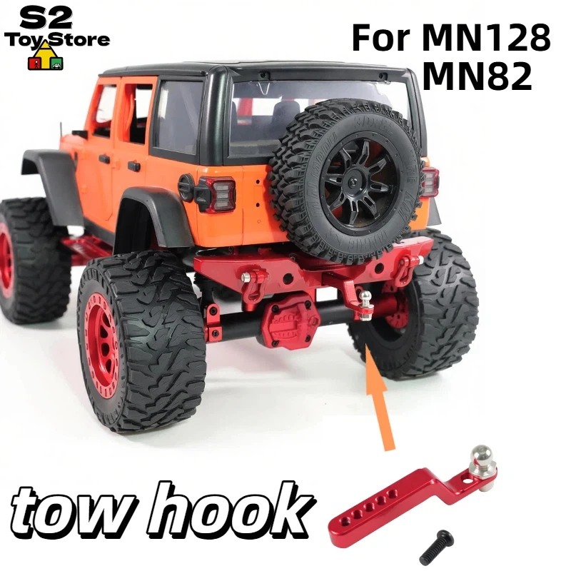 Aluminum Tow Recovery Rogue Hook Metal Rear Bumper Upgrade Accessory For MN128 MN300 MN82 1/12 RC Rock Crawler Off Road Vehicle
