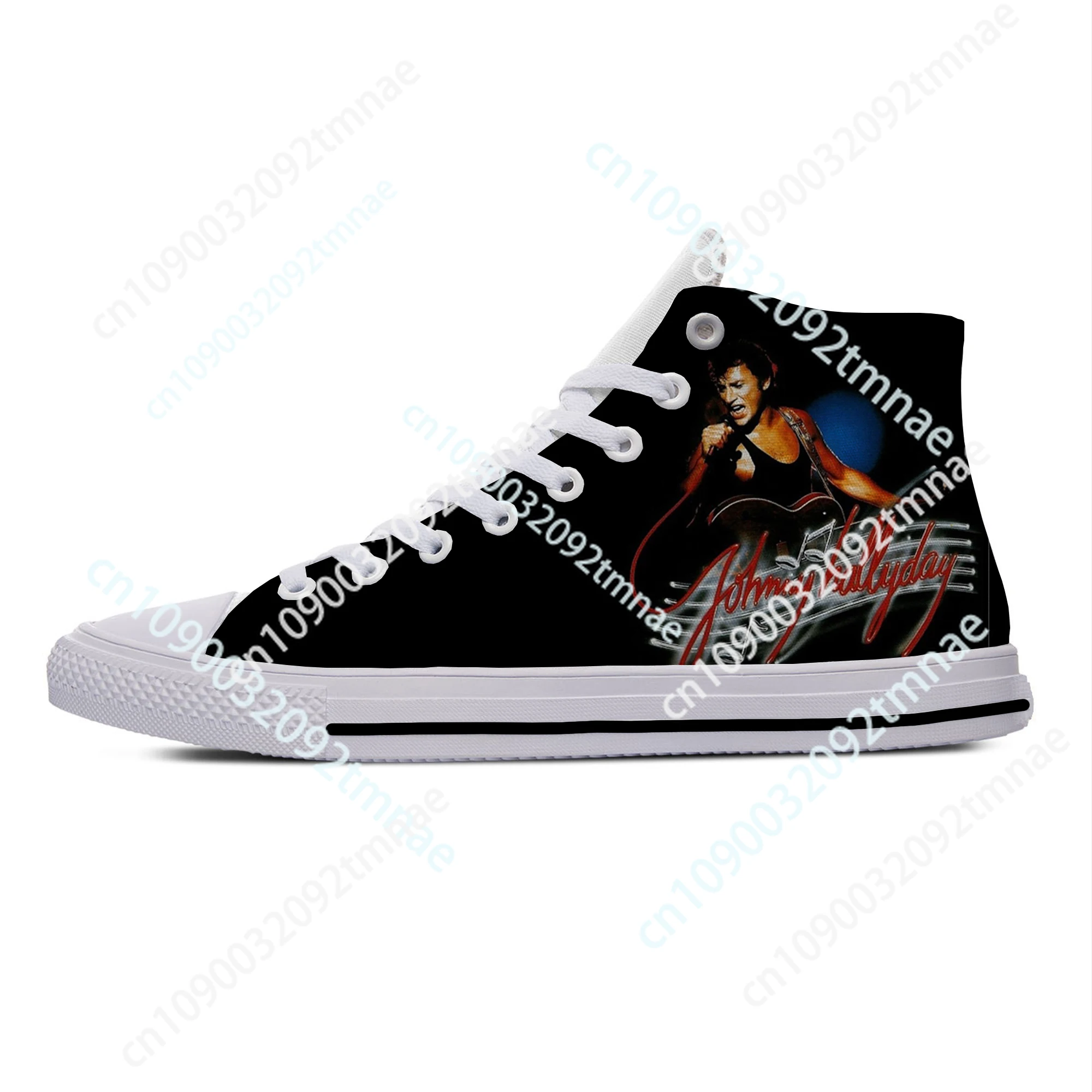 Hot Cool Summer Johnny Hallyday Rock Star Music Fashion Cool Casual Cloth Shoes High Top Men Women Sneakers Classic Custom Shoes