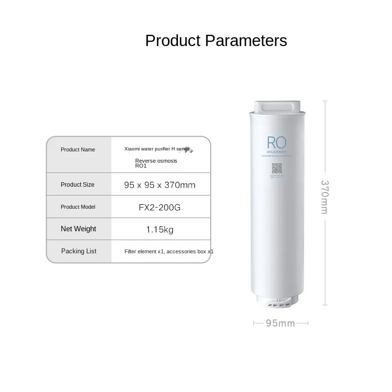 Xiaomi Water Purifier H1000G Filter Composite Filter PPC4/200G Reverse Osmosis Filter Element RO1/800G RO2 8 Level Filtration