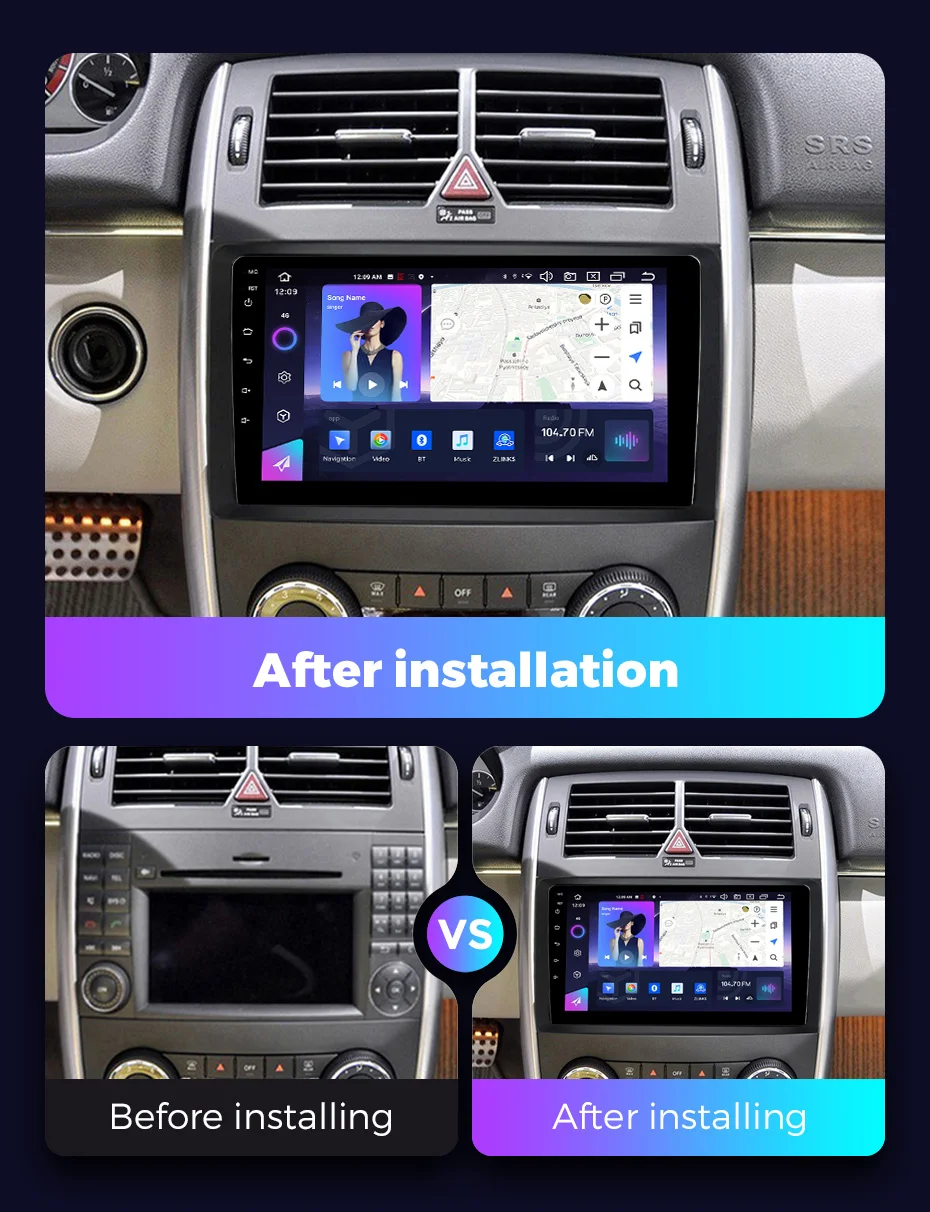 QLED Android 13 Autoradio Lettore DVD per Mercedes Benz B200 Classe AB W169 W245 Viano Vito W639 Sprinter W906 GPS DSP Autoradio