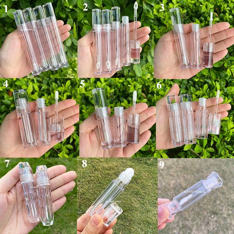 Clear Empty Lip Gloss Tube Plastic Refillable Bottles Packaging Liquid Listcik Tube Lip Glaze Tube Lipstick Tube Container