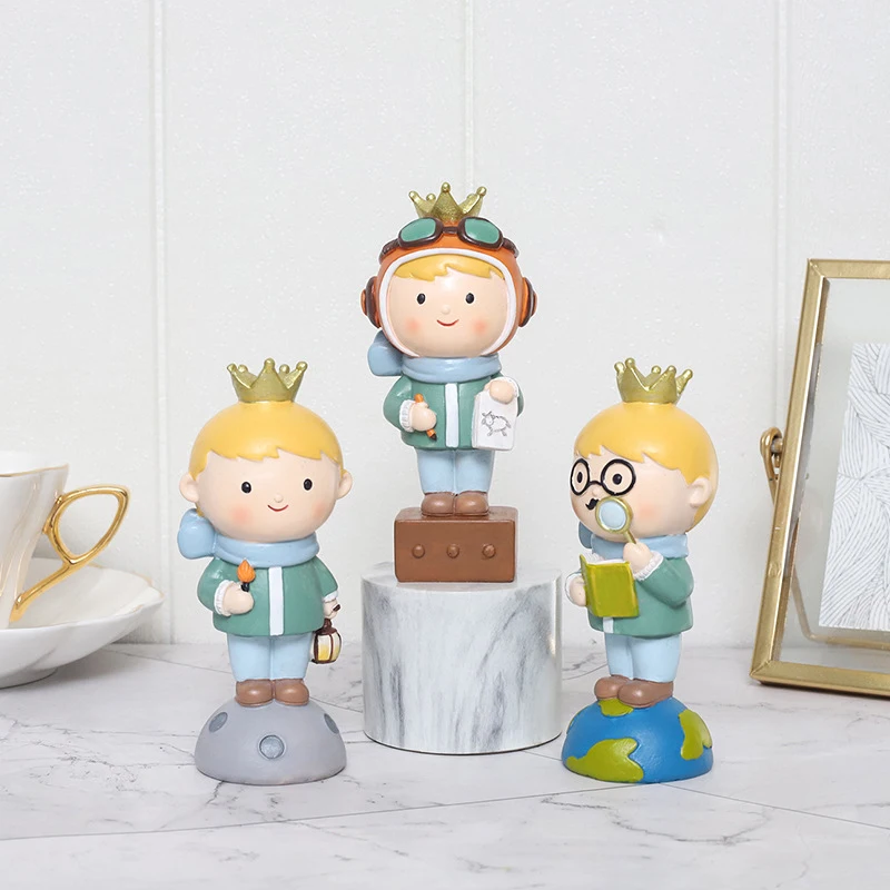 The Little Prince Ornament Resin Desktop Miniature Figurine Car Decoration Craft Cake Topper Party Gift