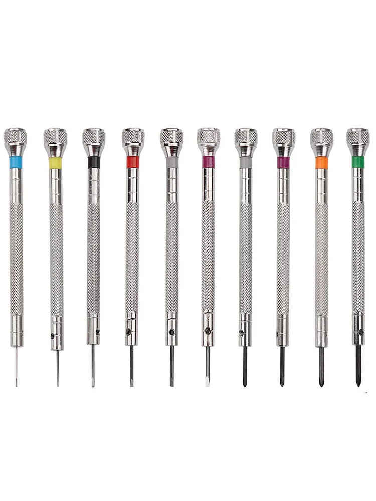 10 Pieces Precision Screwdrivers 0.6-2.0Mm, Watchmaker\'S Screwdrivers With Demagnetizer, Screwdriver Set, Watch Tool