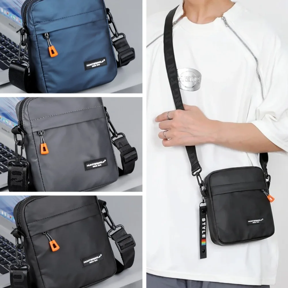 

New urban minimalist men's PU phone bag, 2025 mini texture anti splash vertical shoulder bag, casual crossbody bag