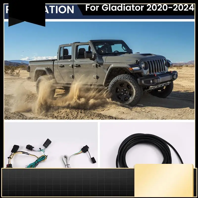 

4-Pin Trailer Wiring Harness Kit For Jeep Wrangler JL 2018-2024 Gladiator 2020-2024 Car Accessories