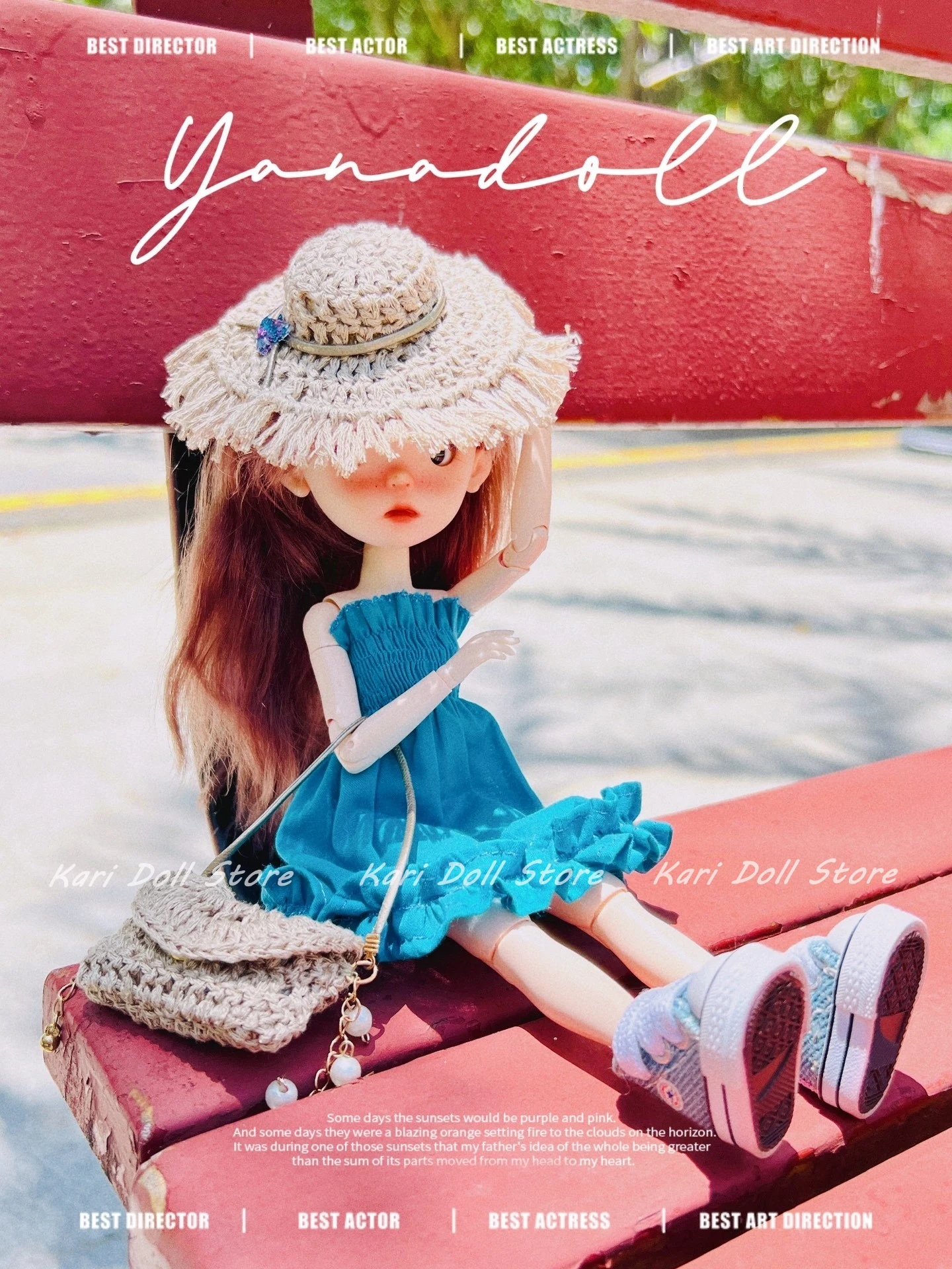 Vestiti e gonne per bambole Kari Pure fatti a mano 2025 Blu estate nella serie resort per la bambola Landazz Landoudou