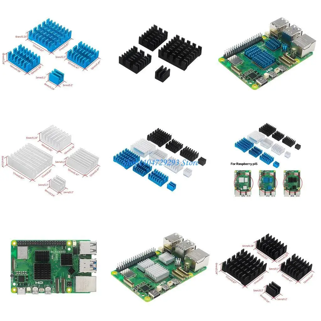 

Y2GD для охлаждающей прокладки Raspberrypi5 для RPI 5 Манитер -радиаторы алюминиевые радиаторы