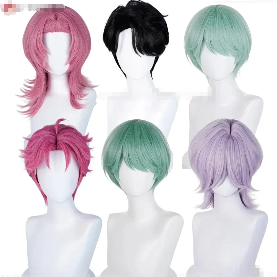 Saja meninos jinu bebê abby mistério romance cosplay peruca para kpop ídolo masculino cosplay anime peruca resistente ao calor cabelo sintético dia das bruxas