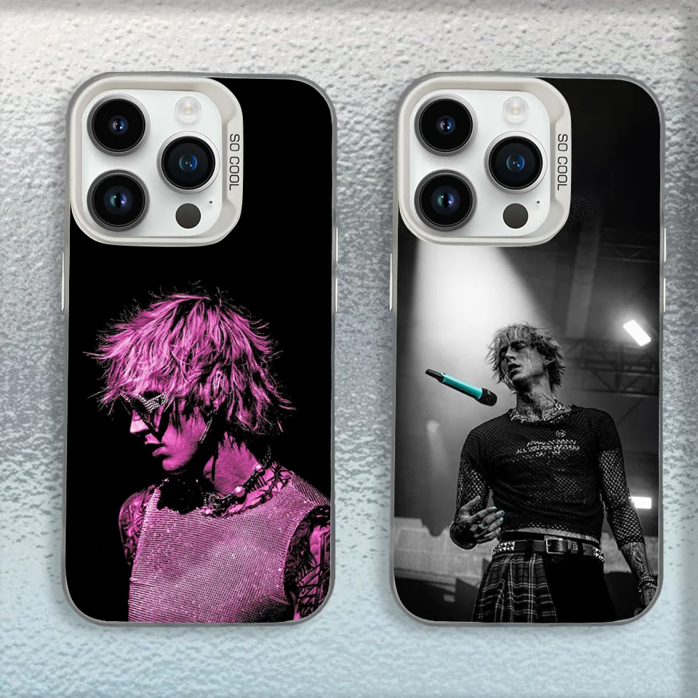 

MGK Machine Gun K-Kelly Phone Case For iPhone 16,15,14,13,12,11,Mini,Pro,MAX White Matte Shockproof Cover