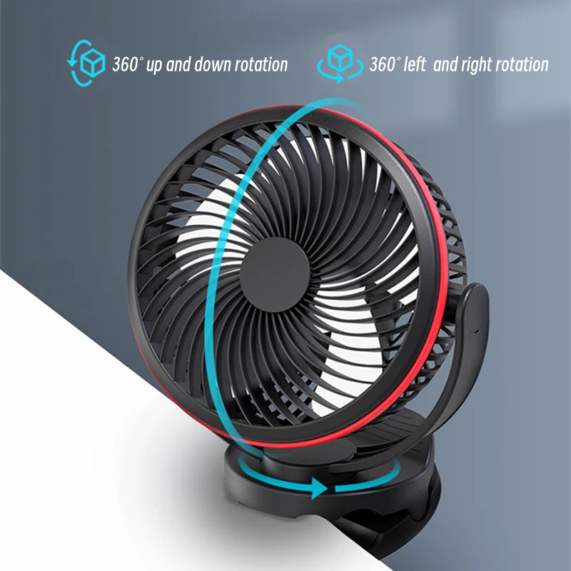 Ventilatore da tavolo elettrico ricaricabile USB da campeggio all'aperto da 10000mAh per ventilatore di circolazione della ventola di raffreddamento ad aria domestica