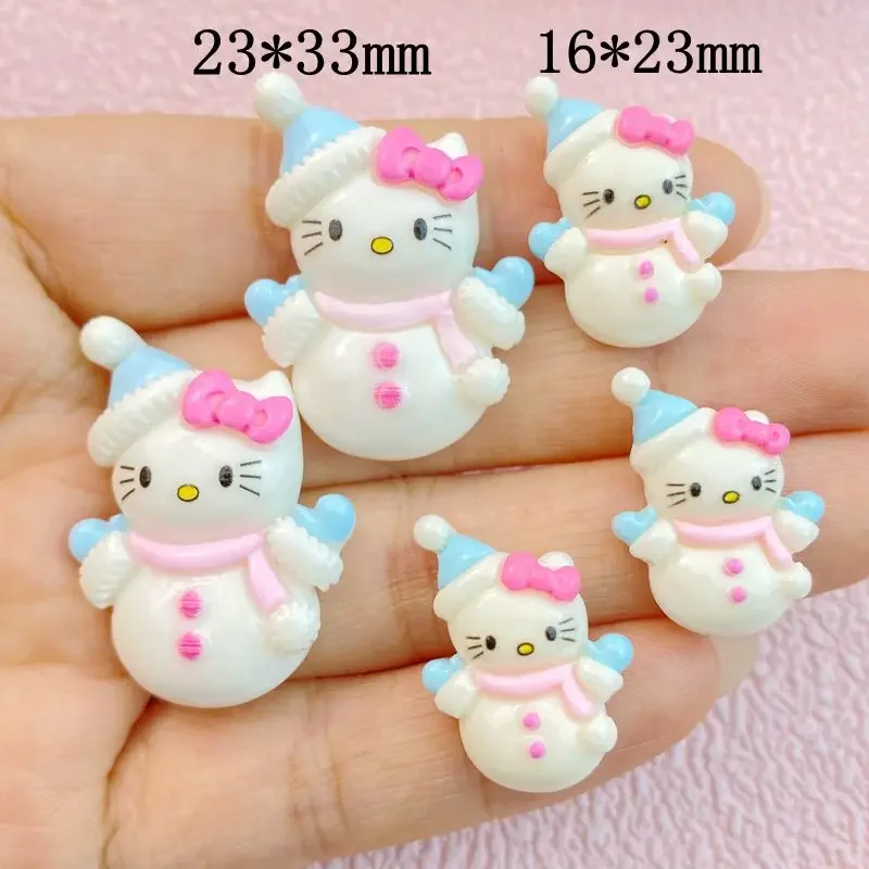 10Pcs New Mini Kawaii Cartoon cat with hat and bow tie Series Resin Scrapbook Diy Jewelry Children Hairpin Accessories - Image 2